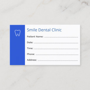 Tarjetas de citas dentales Oficina de dentista Azu
