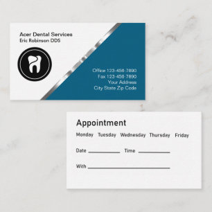 Tarjetas de citas para consultorio de dentista con