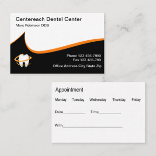 Tarjetas de citas para consultorio dental moderno