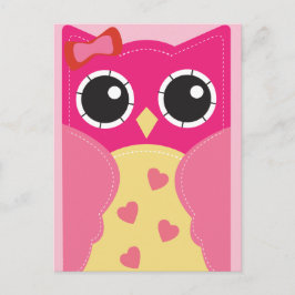 Tarjetas de clase de búho rosado de San Valentín p