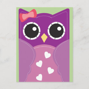 Tarjetas de clase Purple Valentine Owen para niños