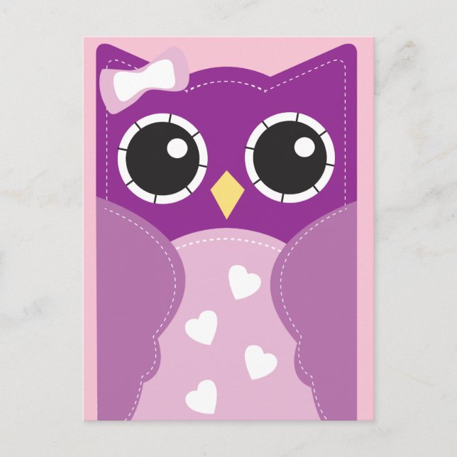Tarjetas de clase Purple Valentine Owen para niños (Anverso)