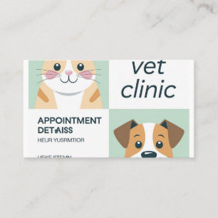Tarjetas de Clínica Cute Vet - Mascota Adorable P