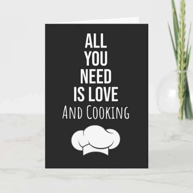 Tarjetas de Cocina Divertidas Chef Comida Gourmet  (Anverso)