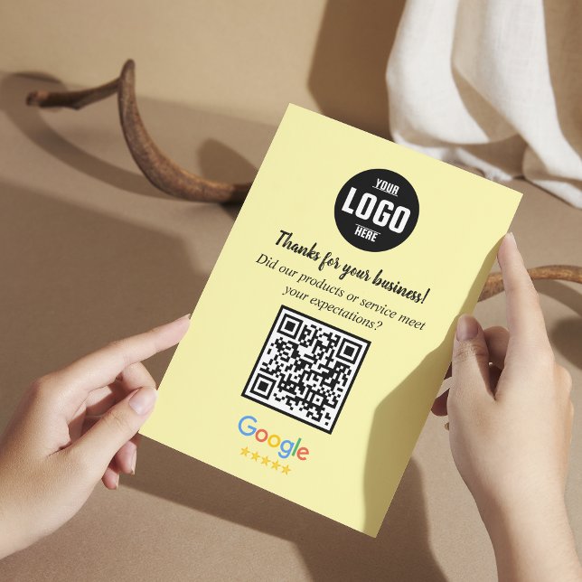 Tarjetas de código QR de reseñas de Google | Inclu (Google Review QR Code Cards | Yellow Business Enclosure Cards)