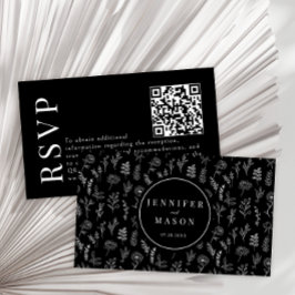 Tarjetas de código RSVP QR para boda moderna con f