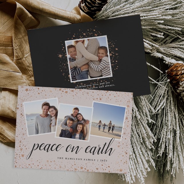 Tarjetas de Colaje de Fotos Navideñas con Estrella (Subido por el creador)