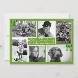 Tarjetas de Collage de fotos Green Big Family