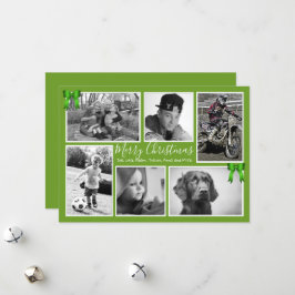 Tarjetas de Collage de fotos Green Big Family