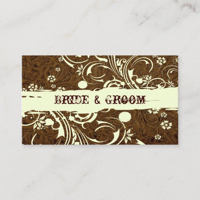 Tarjetas de colocación de cuero marrón (Anverso)