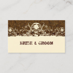 Tarjetas de colocación de cuero marrón