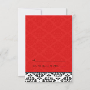 Tarjetas de colocación de damasco rojo de tienda p