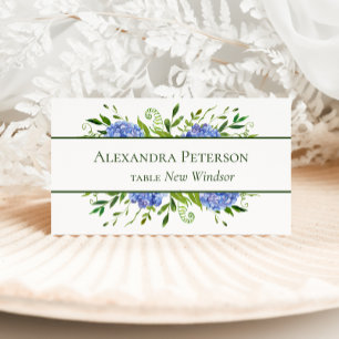Tarjetas de colocación de Hortensias Azules