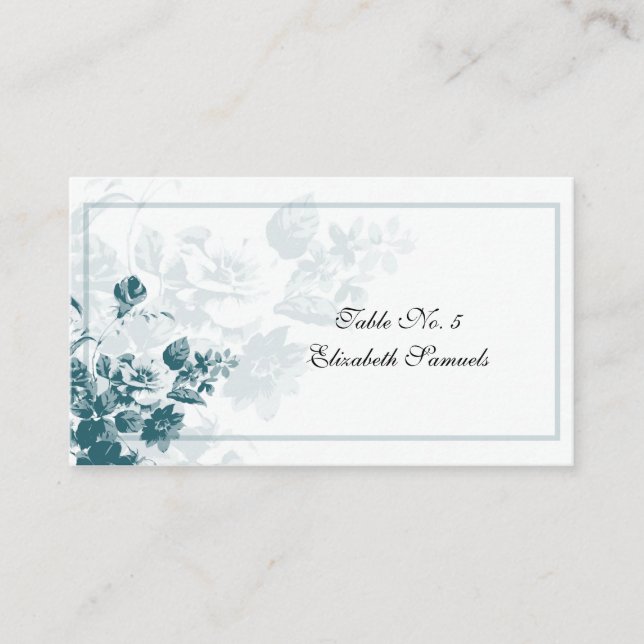 Tarjetas de colocación de mesa Boda de flores verd (Anverso)