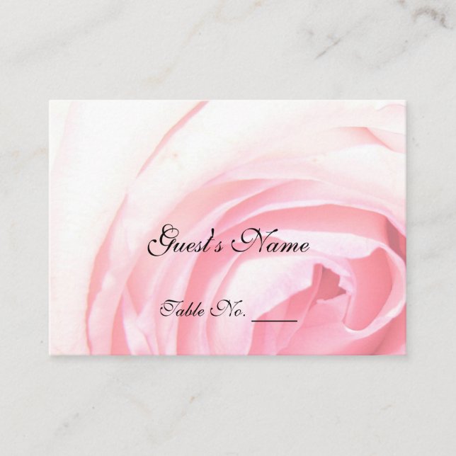 Tarjetas de colocación de tabla de Boda Rosa (Anverso)