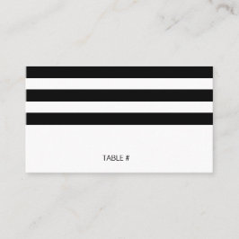 Tarjetas de colocación rayadas en blanco y negro -