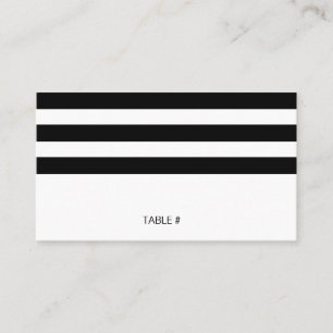 Tarjetas de colocación rayadas en blanco y negro -