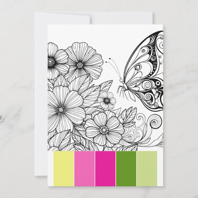Tarjetas De Coloración Primaria Para Mariposa Adul (Anverso)
