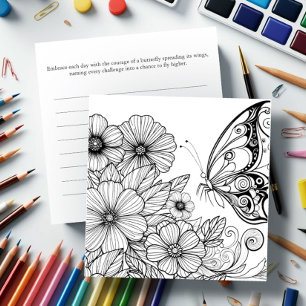 Tarjetas de coloreado de mariposa con Journal