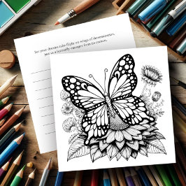 Tarjetas de coloreado de mariposa con Journal