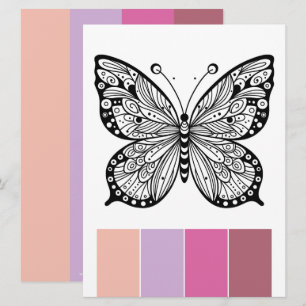 Tarjetas de coloreo de Terapia del Arte Mariposa