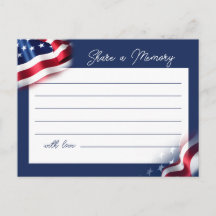 Tarjetas de compartir un recuerdo para memorial de