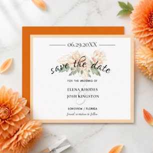 Tarjetas de compromiso de boda con dalias - Mermel