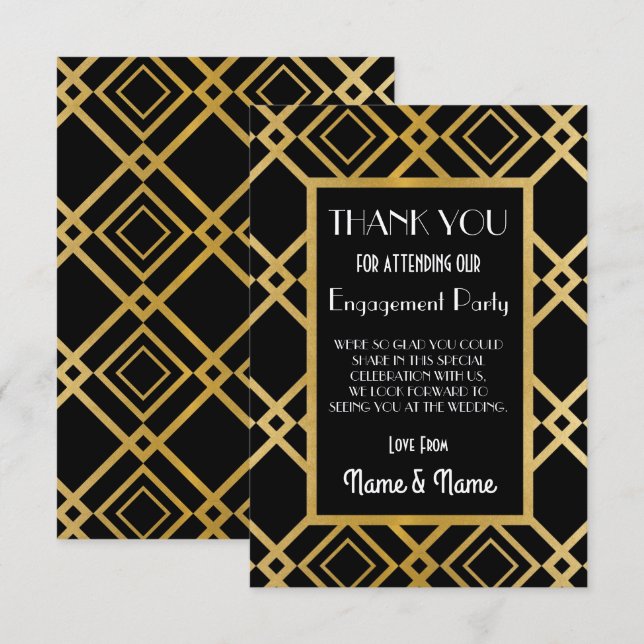 Tarjetas de compromiso de boda de agradecimiento A (Anverso / Reverso)