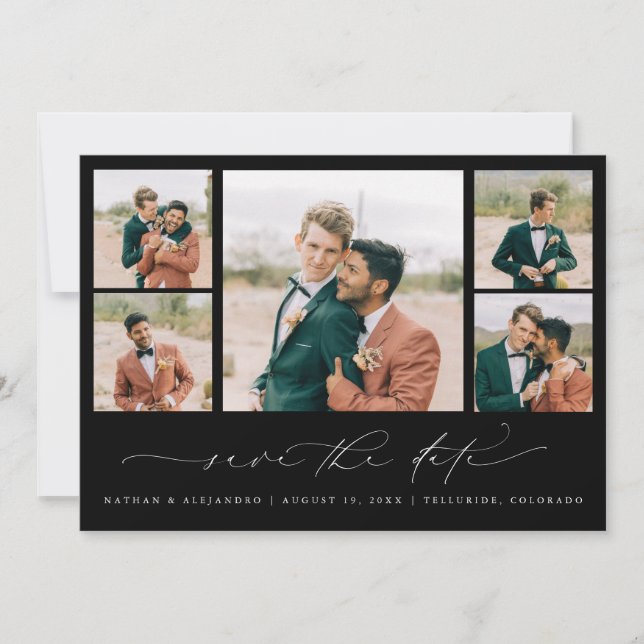 Tarjetas de compromiso de foto romántica para guar (Anverso)