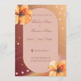 Tarjetas de compromiso florales elegantes para mod