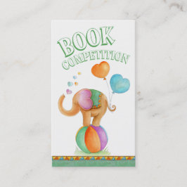 Tarjetas de concurso de libros de arte para elefan