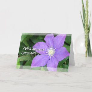 Tarjetas de condolencia del Clematis púrpura