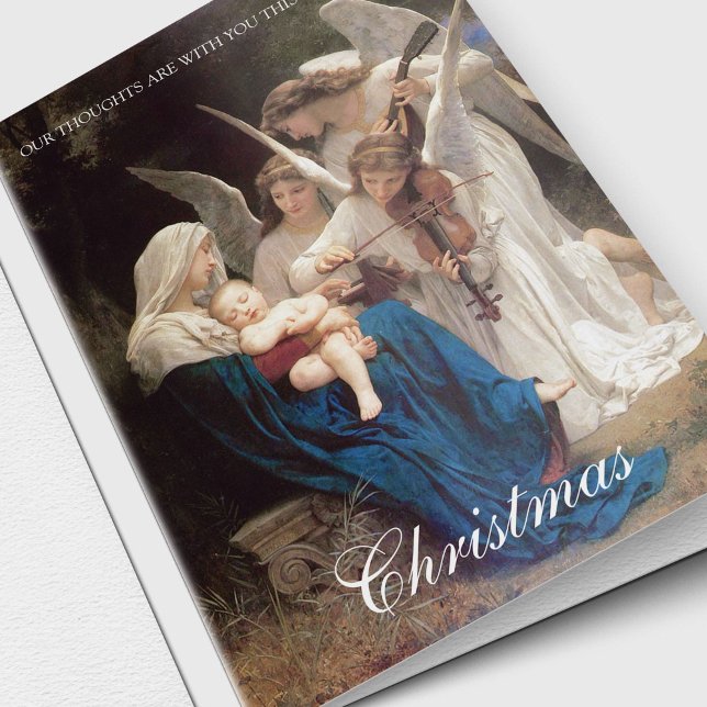 Tarjetas de condolencia del navidad el | que (Mary & Jesus with the Angels religious Thinking of You Sympathy Christmas Cards)