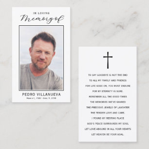 Tarjetas de condolencias con foto y oración fúnebr