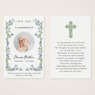 Tarjetas de condolencias de oración floral simple