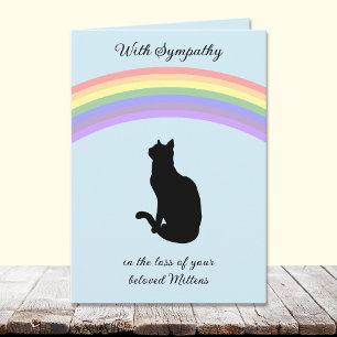Tarjetas de condolencias para gatos con silueta de
