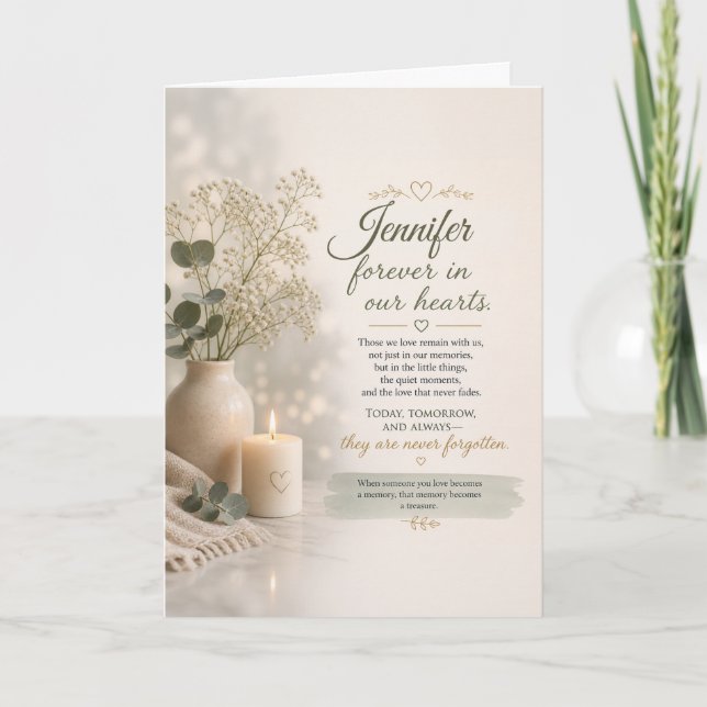 Tarjetas de Condolencias Personalizadas (Anverso)