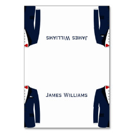 Tarjetas de configuración de boda gay azul y blanc