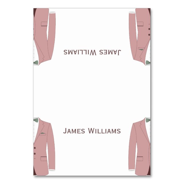 Tarjetas de configuración de Boda Gay Rosado Y Sag (Anverso)