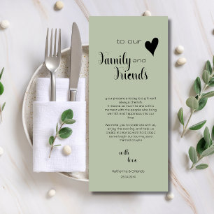 Tarjetas de configuración de lugar para familia y 