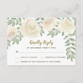 Tarjetas de confirmación de boda con flores de cha