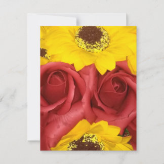 Tarjetas de confirmación de boda con rosas rojas y