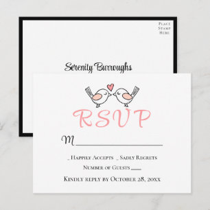 Tarjetas de Confirmación de Boda de Pájaros de Amo