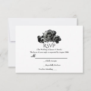 Tarjetas de confirmación de boda elegantes con ros