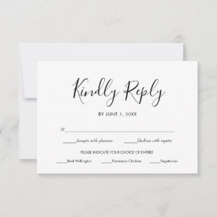 Tarjetas de Confirmación de Boda Elegantes y Simpl