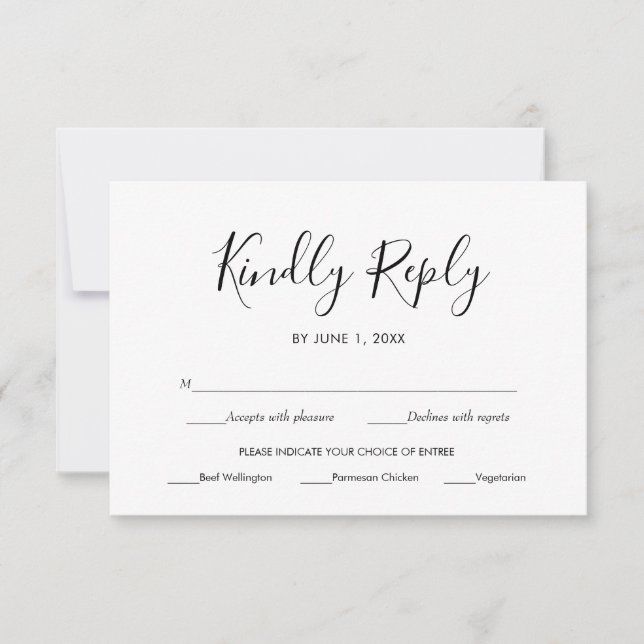 Tarjetas de Confirmación de Boda Elegantes y Simpl (Anverso)