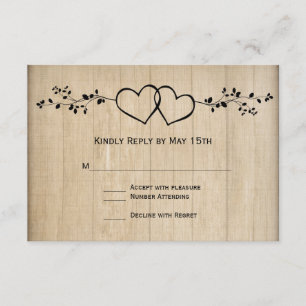 Tarjetas de confirmación de boda rústicas vintage