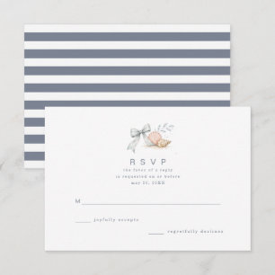 Tarjetas de confirmación de boda Seashells & Weddi