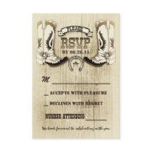tarjetas de confirmación de boda western con zapat
