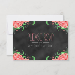 Tarjetas de confirmación elegantes con flores rosa